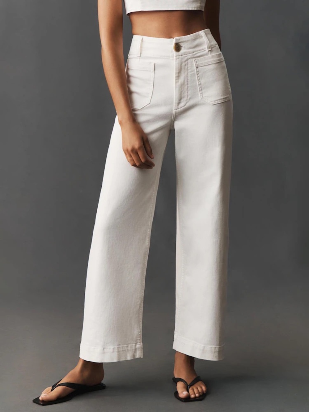 Anthropologie Maeve White Cropped Colette Pants size 28